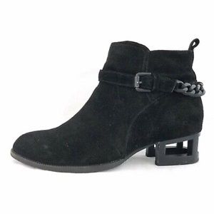 JEFFREY CAMPBELL JC Ankle Boots Black Suede AXEL Chain Women's US 9.5